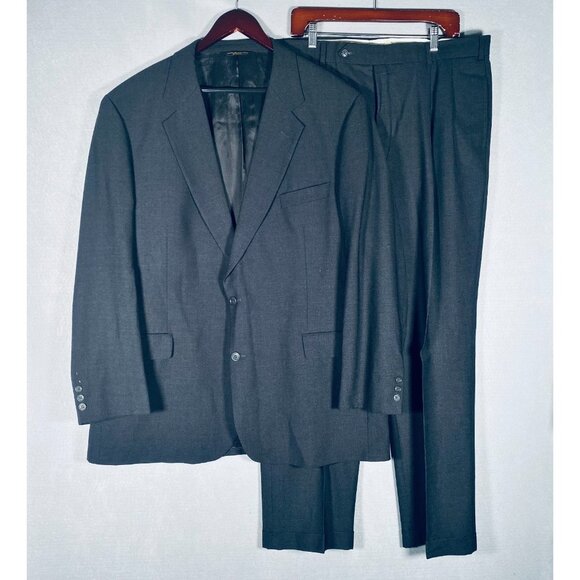 Brooks Brothers Suit Mens 48L Gray Wool 2 Piece Blazer Jacket Pants 38x30 - Picture 3 of 16